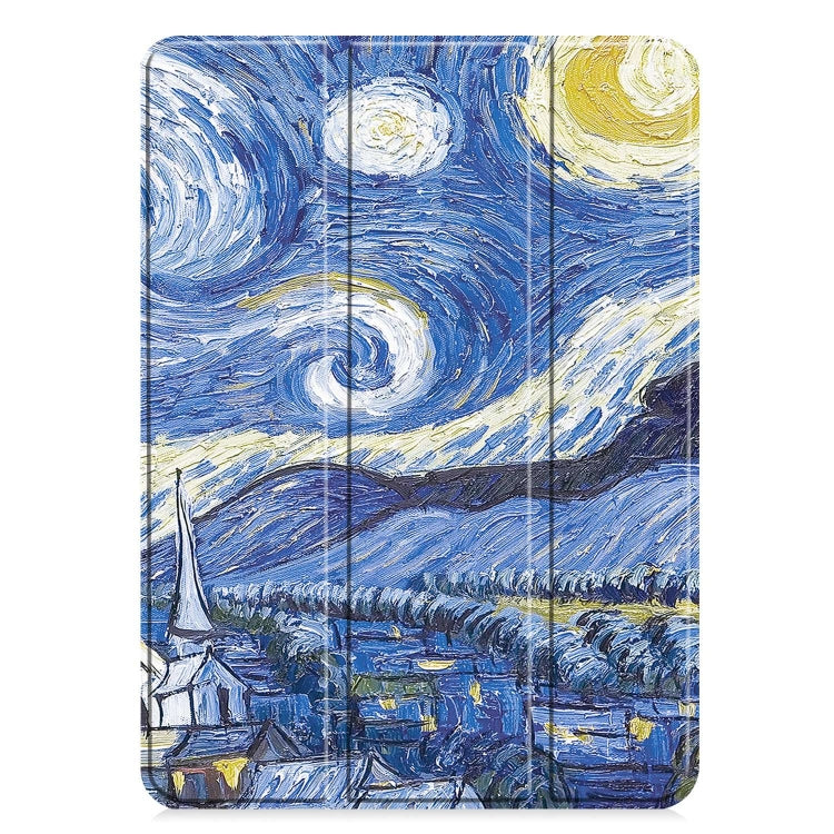 For iPad Pro 11 2024 Custer Painted 3-Fold Holder Smart Leather Tablet Case(Starry Sky) - iPad Pro 11 2024 Cases by PMC TechLife | Online Shopping South Africa | PMC TechLife | Buy Now Pay Later Mobicred