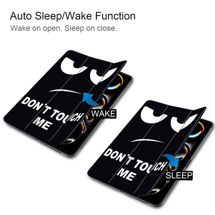 For iPad Pro 11 2024 Custer Painted 3-Fold Holder Smart Leather Tablet Case(Big Eye Me) - iPad Pro 11 2024 Cases by PMC TechLife | Online Shopping South Africa | PMC TechLife | Buy Now Pay Later Mobicred