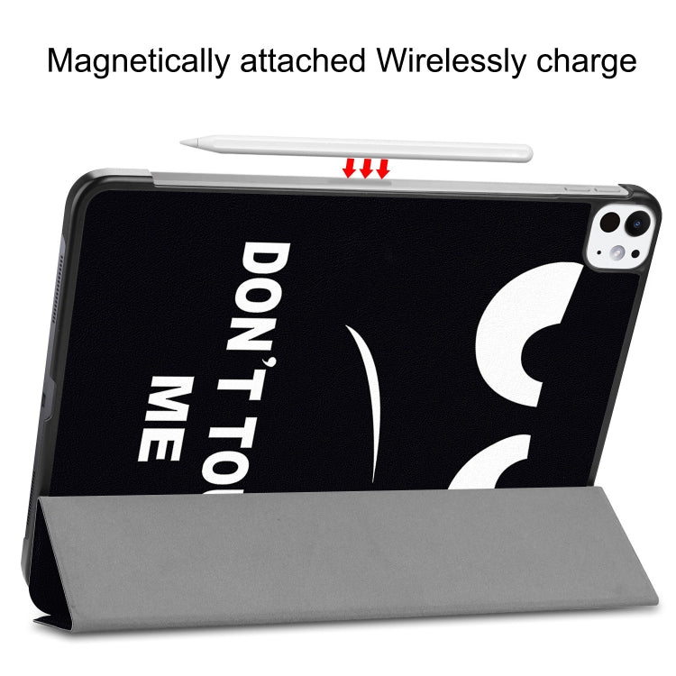 For iPad Pro 11 2024 Custer Painted 3-Fold Holder Smart Leather Tablet Case(Big Eye Me) - iPad Pro 11 2024 Cases by PMC TechLife | Online Shopping South Africa | PMC TechLife | Buy Now Pay Later Mobicred