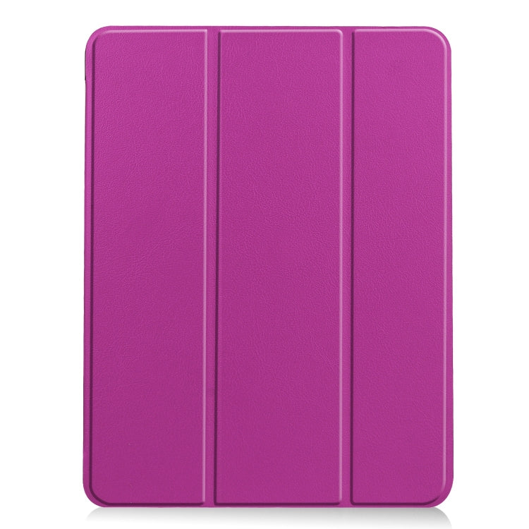 For iPad Air 11 2024 Custer TPU Pure Color 3-Fold Holder Smart Leather Tablet Case(Purple) - iPad Air 11 2024 Cases by PMC TechLife | Online Shopping South Africa | PMC TechLife | Buy Now Pay Later Mobicred