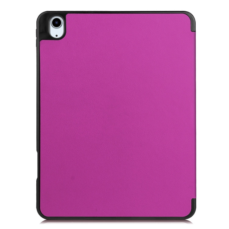 For iPad Air 11 2024 Custer TPU Pure Color 3-Fold Holder Smart Leather Tablet Case(Purple) - iPad Air 11 2024 Cases by PMC TechLife | Online Shopping South Africa | PMC TechLife | Buy Now Pay Later Mobicred