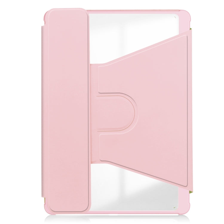 For iPad Air 11 2024 Transparent Rotation Smart Leather Tablet Case with Keyboard(Pink) - iPad Air 11 2024 Cases by PMC TechLife | Online Shopping South Africa | PMC TechLife | Buy Now Pay Later Mobicred