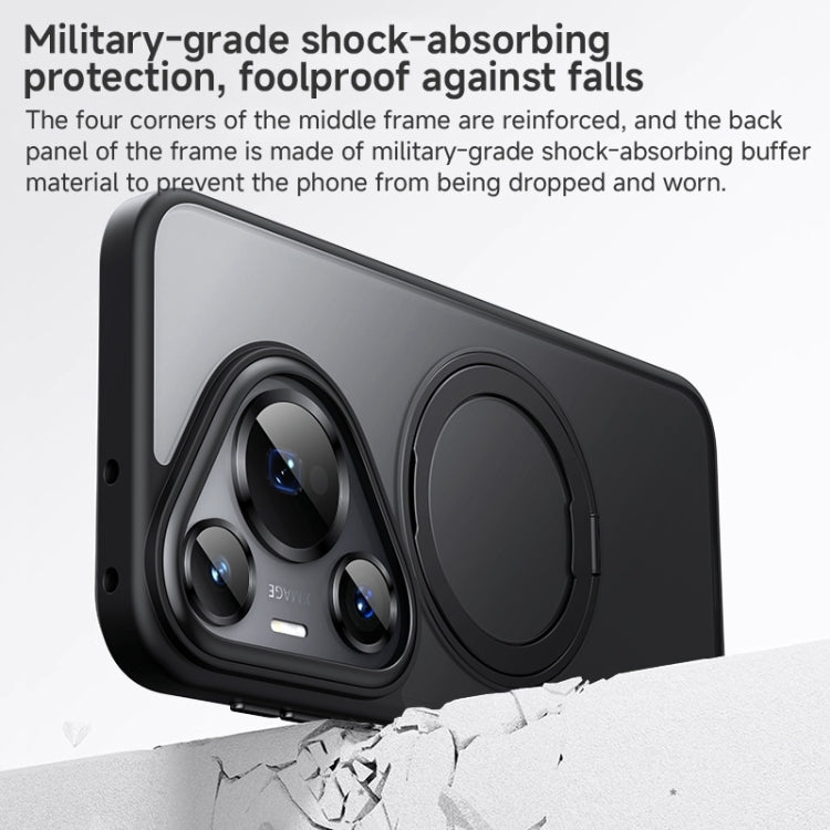 For Huawei Pura 70 Pro Frosted 360 Rotating Holder Magnetic Full Coverage Shockproof Phone Case(Blue) - Huawei Cases by PMC Jewellery | Online Shopping South Africa | PMC Jewellery | Buy Now Pay Later Mobicred