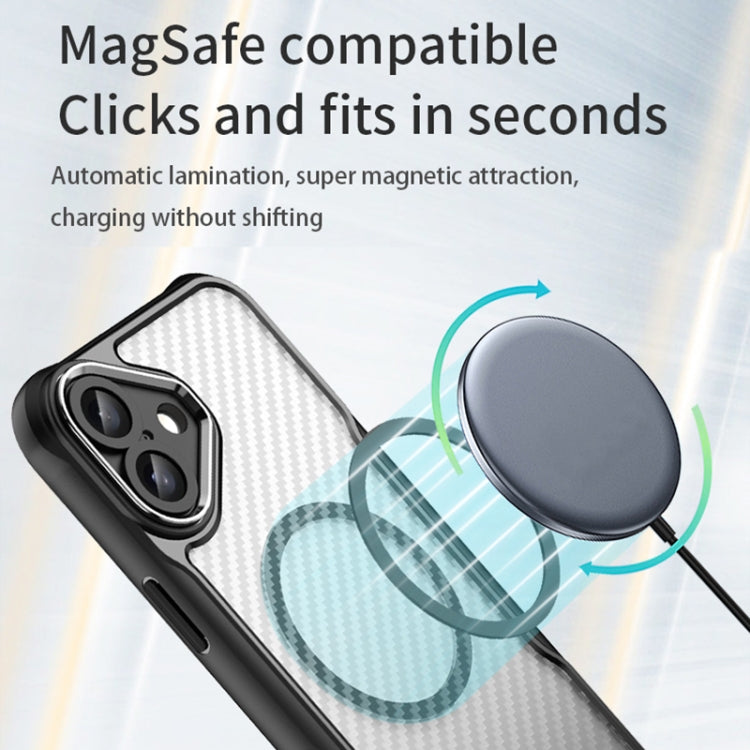 For iPhone 16 Carbon Fiber Texture MagSafe Translucent Phone Case(Purple) - iPhone 16 Cases by PMC TechLife | Online Shopping South Africa | PMC TechLife | Buy Now Pay Later Mobicred