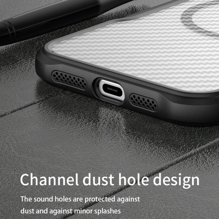 For iPhone 16 Plus Carbon Fiber Texture MagSafe Translucent Phone Case(Black) - iPhone 16 Plus Cases by PMC TechLife | Online Shopping South Africa | PMC TechLife | Buy Now Pay Later Mobicred