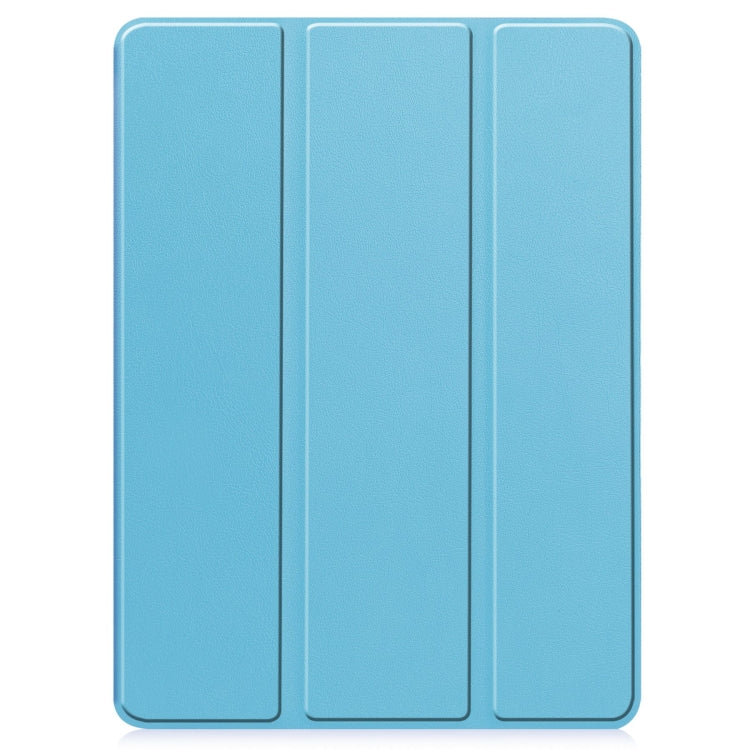 For iPad Pro 11 2024 Custer TPU Pure Color 3-Fold Holder Smart Leather Tablet Case with Pen Tray(Sky Blue) - iPad Pro 11 2024 Cases by PMC TechLife | Online Shopping South Africa | PMC TechLife | Buy Now Pay Later Mobicred