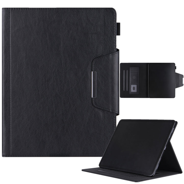 For iPad Pro 13 2024 Solid Color Metal Buckle Leather Smart Tablet Case(Black) - iPad Pro 13 2024 Cases by PMC TechLife | Online Shopping South Africa | PMC TechLife | Buy Now Pay Later Mobicred