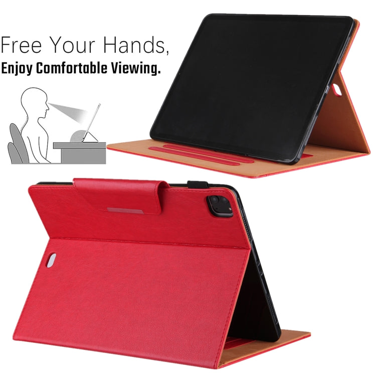 For iPad Pro 11 2024 Solid Color Metal Buckle Leather Smart Tablet Case(Red) - iPad Pro 11 2024 Cases by PMC TechLife | Online Shopping South Africa | PMC TechLife | Buy Now Pay Later Mobicred