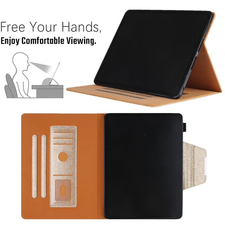 For iPad Pro 13 2024 Glitter Metal Buckle Leather Smart Tablet Case(Gold) - iPad Pro 13 2024 Cases by PMC TechLife | Online Shopping South Africa | PMC TechLife | Buy Now Pay Later Mobicred