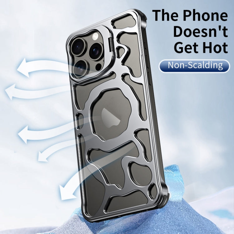 For iPhone 16 Auspicious Cloud Series MagSafe Metal Phone Case with Bracket(Grey) - iPhone 16 Cases by PMC TechLife | Online Shopping South Africa | PMC TechLife | Buy Now Pay Later Mobicred
