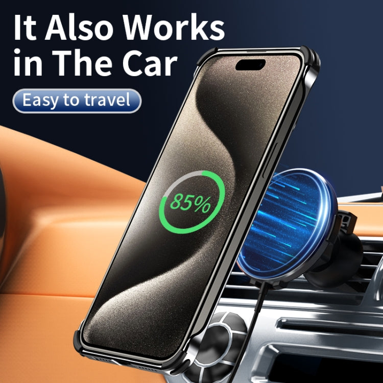 For iPhone 16 Auspicious Cloud Series MagSafe Metal Phone Case with Bracket(Grey) - iPhone 16 Cases by PMC TechLife | Online Shopping South Africa | PMC TechLife | Buy Now Pay Later Mobicred