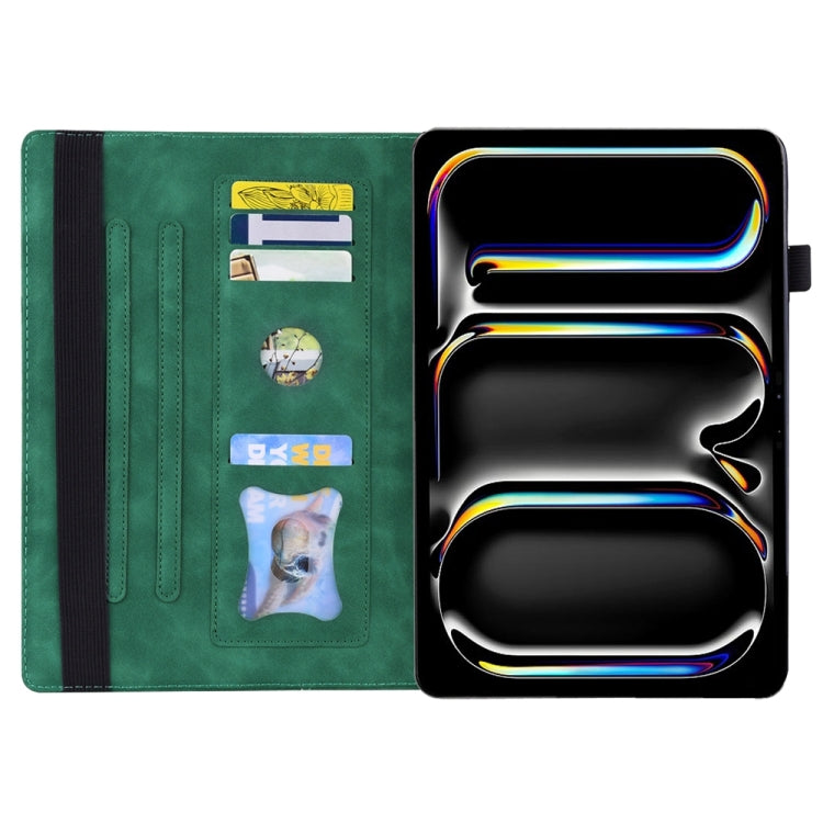 For iPad Pro 13 2024 Splicing Shockproof Leather Tablet Case(Green) - iPad Pro 13 2024 Cases by PMC TechLife | Online Shopping South Africa | PMC TechLife | Buy Now Pay Later Mobicred