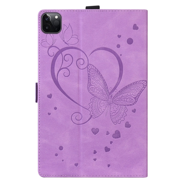 For iPad Pro 13 2024 Love Butterfly Embossed Leather Tablet Case(Purple) - iPad Pro 13 2024 Cases by PMC TechLife | Online Shopping South Africa | PMC TechLife | Buy Now Pay Later Mobicred