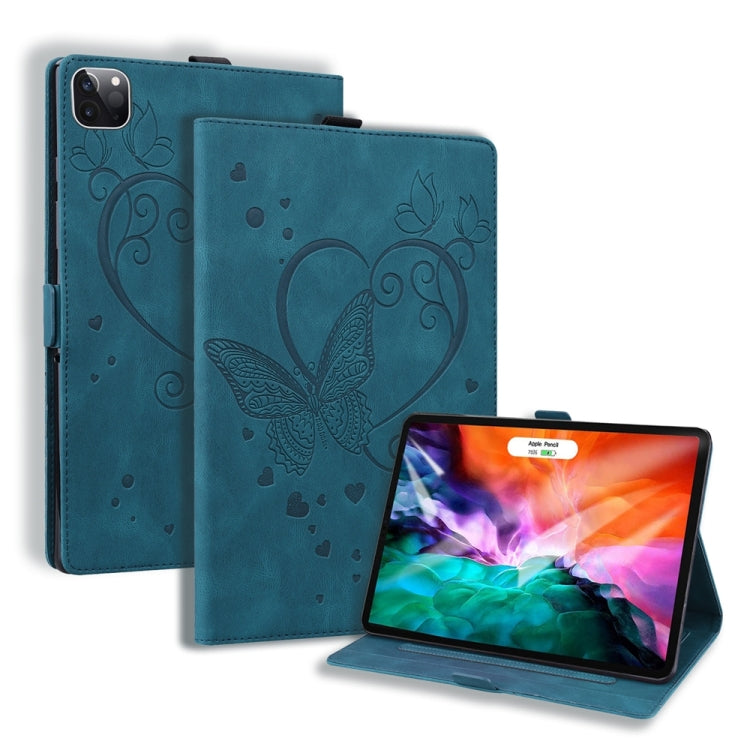 For iPad Pro 11 2024 Love Butterfly Embossed Leather Tablet Case(Blue) - iPad Pro 11 2024 Cases by PMC TechLife | Online Shopping South Africa | PMC TechLife | Buy Now Pay Later Mobicred