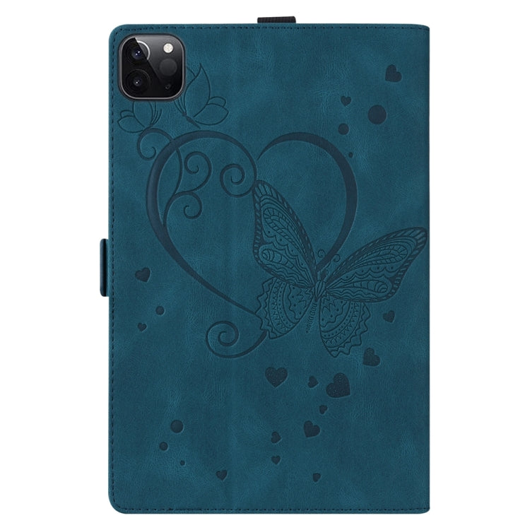 For iPad Pro 11 2024 Love Butterfly Embossed Leather Tablet Case(Blue) - iPad Pro 11 2024 Cases by PMC TechLife | Online Shopping South Africa | PMC TechLife | Buy Now Pay Later Mobicred