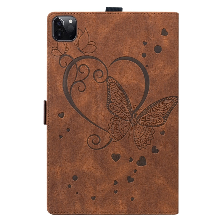 For iPad Pro 11 2024 Love Butterfly Embossed Leather Tablet Case(Brown) - iPad Pro 11 2024 Cases by PMC TechLife | Online Shopping South Africa | PMC TechLife | Buy Now Pay Later Mobicred