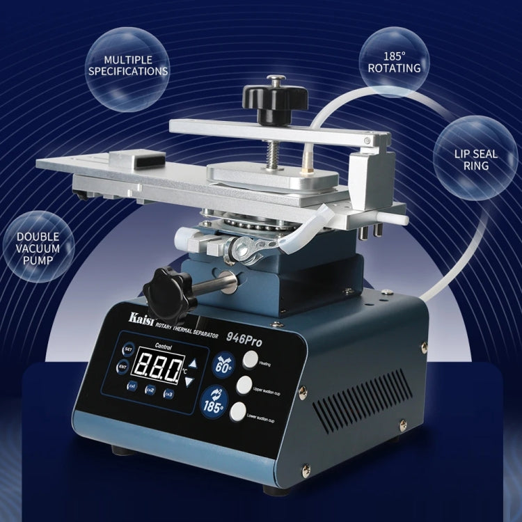 Kaisi 946 Pro LCD Touch Screen Separator Rotating Thermal Machine with Double Vacuum Pumps, UK Plug - free shipping - PMC TechLife - Order now!