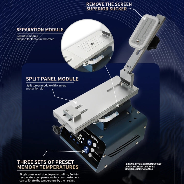 Kaisi 946 Pro LCD Touch Screen Separator Rotating Thermal Machine with Double Vacuum Pumps, EU Plug - free shipping - PMC TechLife - Order now!