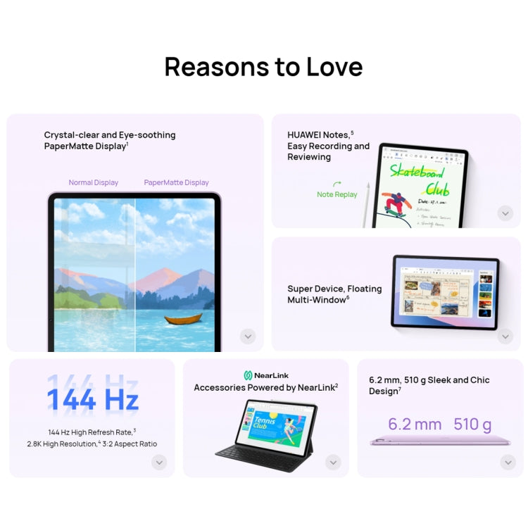 HUAWEI MatePad 11.5S PaperMatte Edition WIFI, 8GB+256GB, HarmonyOS 4.2 Hisilicon Kirin 9000WL, Not Support Google Play(Purple) - free shipping - PMC TechLife - Order now!