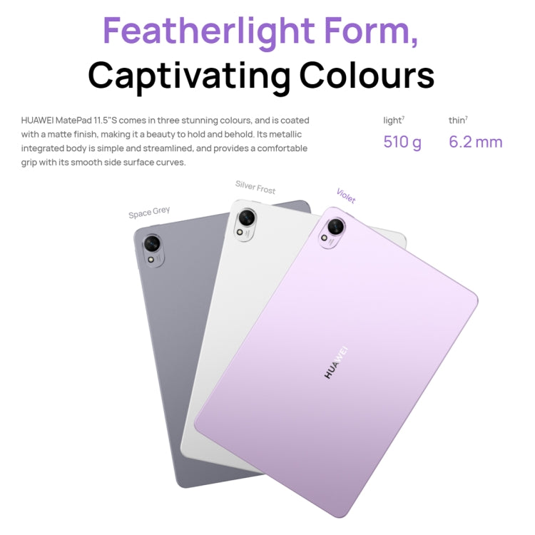 HUAWEI MatePad 11.5S PaperMatte Edition WIFI, 8GB+256GB, HarmonyOS 4.2 Hisilicon Kirin 9000WL, Not Support Google Play(Purple) - free shipping - PMC TechLife - Order now!