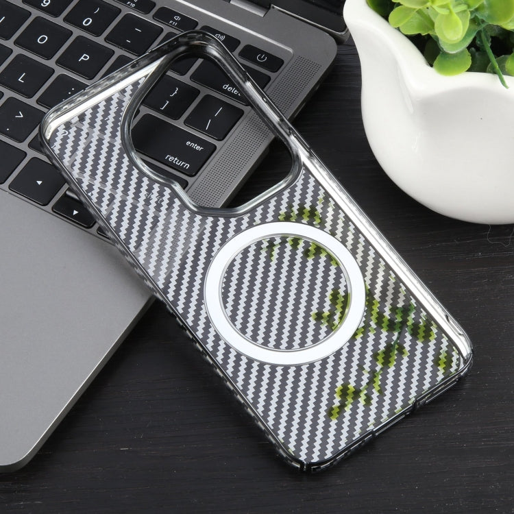 For Huawei Pura 70 Ultra 6D Plated Carbon Fiber Clear Magsafe PC Phone Case(Aurora Purple) - Huawei Cases by PMC Jewellery | Online Shopping South Africa | PMC Jewellery | Buy Now Pay Later Mobicred