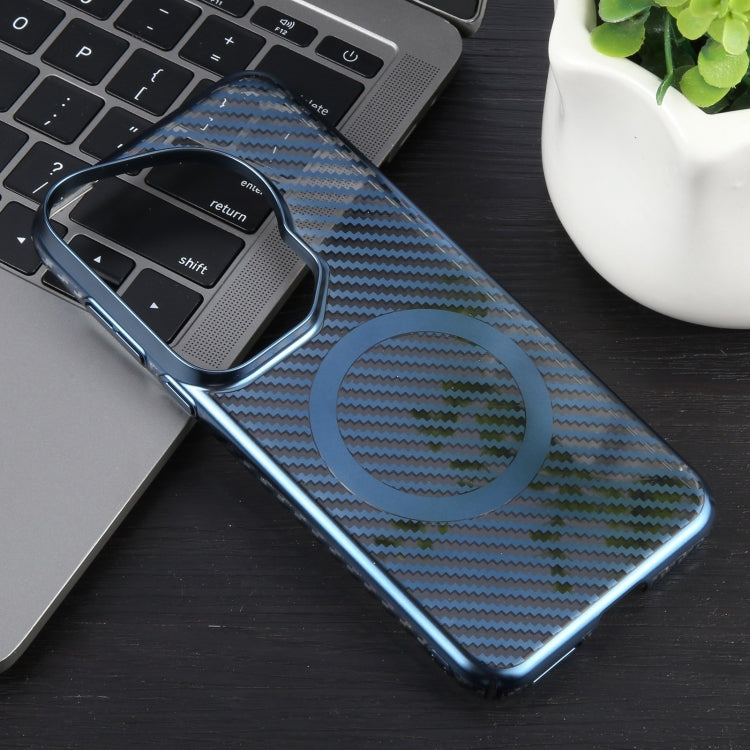 For Huawei Pura 70 Ultra 6D Plated Carbon Fiber Clear Magsafe PC Phone Case(Dream Blue) - Huawei Cases by PMC Jewellery | Online Shopping South Africa | PMC Jewellery | Buy Now Pay Later Mobicred