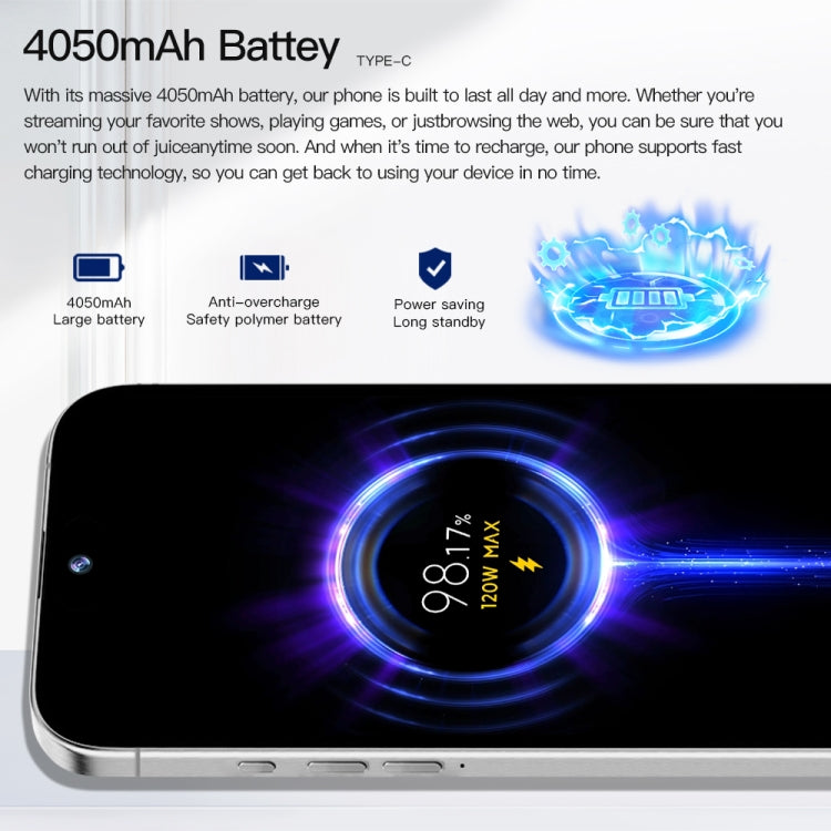 i15 Pro Max / Q5A, 6GB+128GB, 6.5 inch Screen, Face Identification, Android 10 MTK6762 Octa Core, OTG, NFC, Network: 4G, Dual SIM(Titanium Black) -  by PMC TechLife | Online Shopping South Africa | PMC TechLife