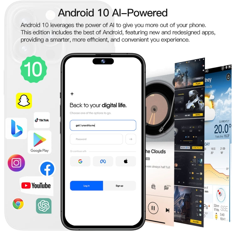 i15 Pro Max / Q5A, 6GB+128GB, 6.5 inch Screen, Face Identification, Android 10 MTK6762 Octa Core, OTG, NFC, Network: 4G, Dual SIM(Titanium Black) -  by PMC TechLife | Online Shopping South Africa | PMC TechLife