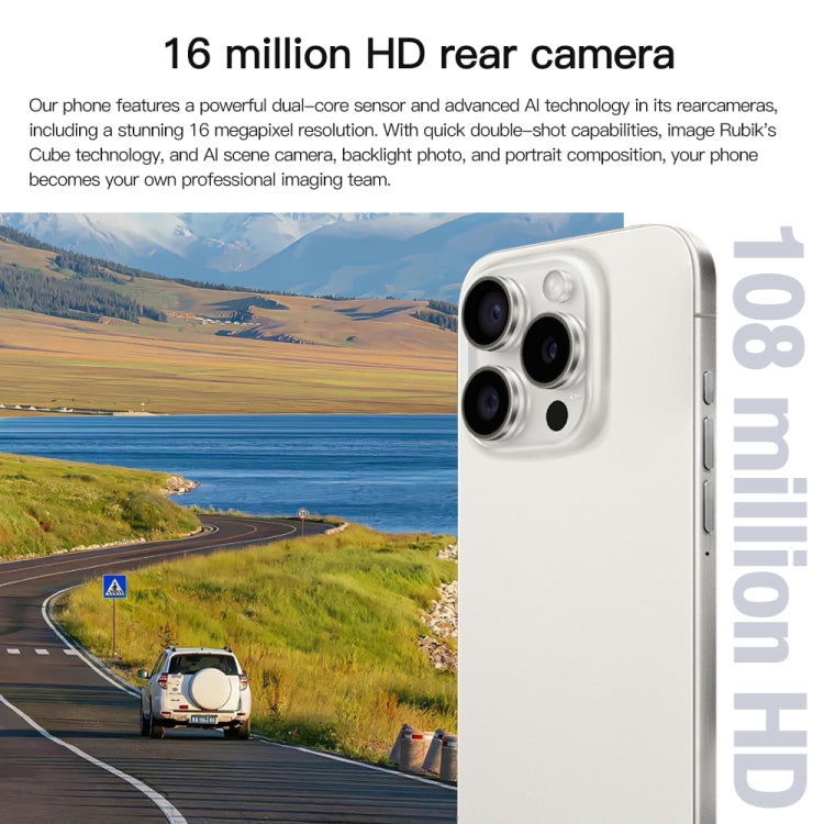 i15 Pro Max / Q5A, 6GB+128GB, 6.5 inch Screen, Face Identification, Android 10 MTK6762 Octa Core, OTG, NFC, Network: 4G, Dual SIM(Titanium White) -  by PMC TechLife | Online Shopping South Africa | PMC TechLife