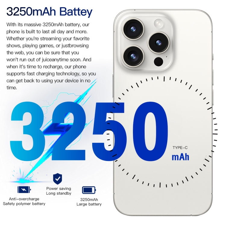 i15 Pro Max / Q5, 2GB+16GB, 6.5 inch Screen, Face Identification, Android 8.1 MTK6580P Quad Core, Network: 3G, Dual SIM(Titanium Blue) - free shipping - PMC TechLife - Order now!