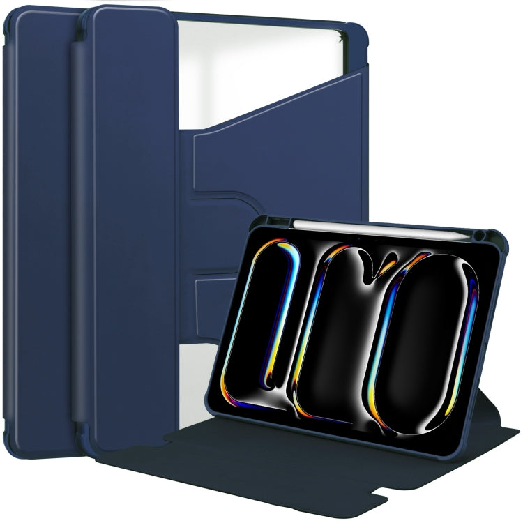 For iPad Pro 13 2024 Transparent Rotation Smart Leather Tablet Case(Dark Blue) - iPad Pro 13 2024 Cases by PMC TechLife | Online Shopping South Africa | PMC TechLife | Buy Now Pay Later Mobicred