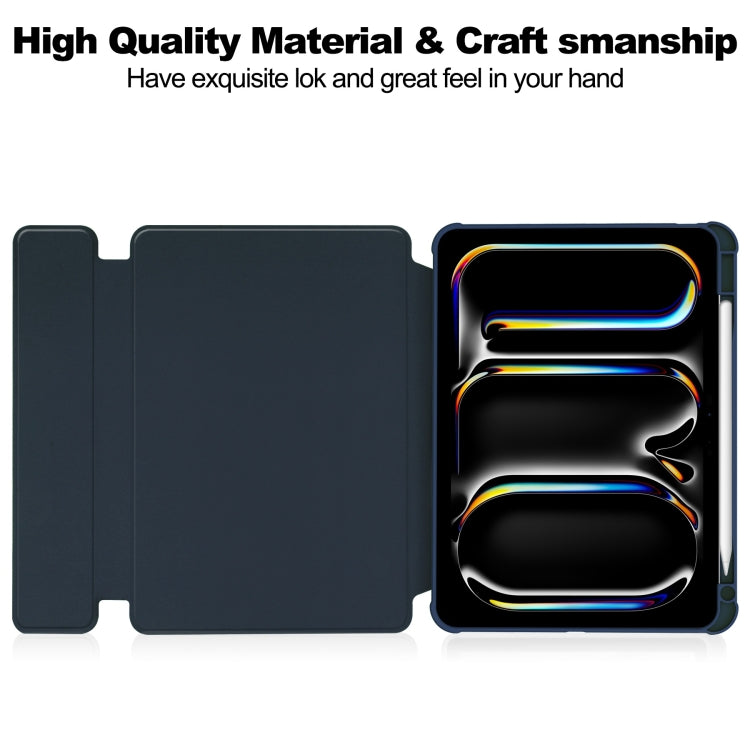 For iPad Pro 13 2024 Transparent Rotation Smart Leather Tablet Case(Dark Blue) - iPad Pro 13 2024 Cases by PMC TechLife | Online Shopping South Africa | PMC TechLife | Buy Now Pay Later Mobicred