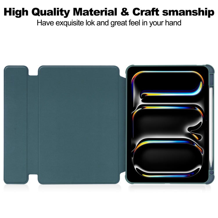 For iPad Pro 11 2024 Transparent Rotation Smart Leather Tablet Case(Dark Green) - iPad Pro 11 2024 Cases by PMC TechLife | Online Shopping South Africa | PMC TechLife | Buy Now Pay Later Mobicred