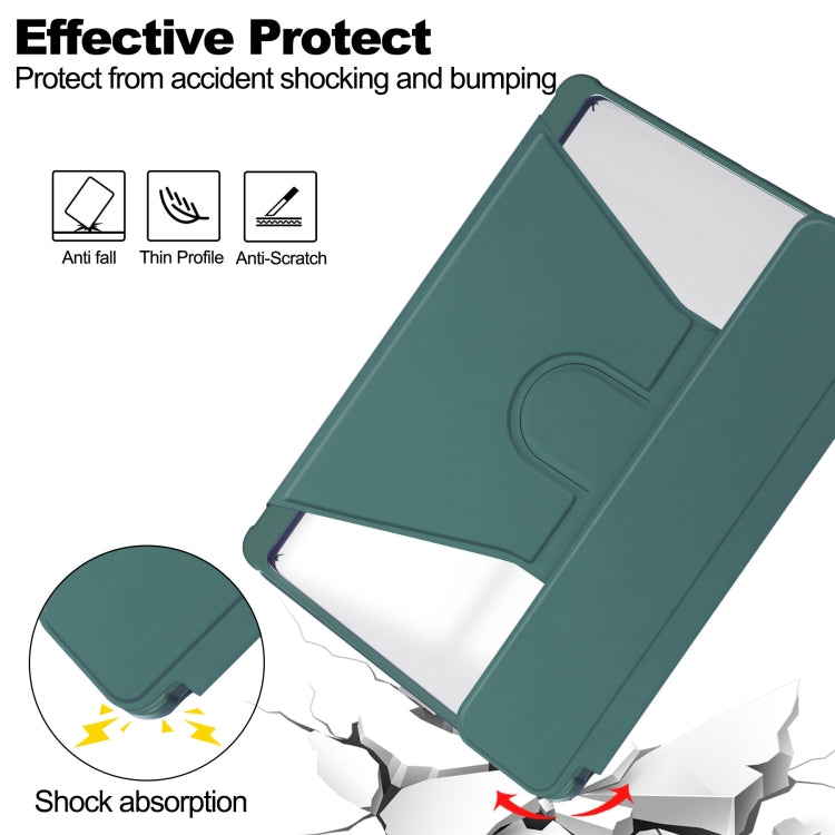 For iPad Pro 11 2024 Transparent Rotation Smart Leather Tablet Case(Dark Green) - iPad Pro 11 2024 Cases by PMC TechLife | Online Shopping South Africa | PMC TechLife | Buy Now Pay Later Mobicred