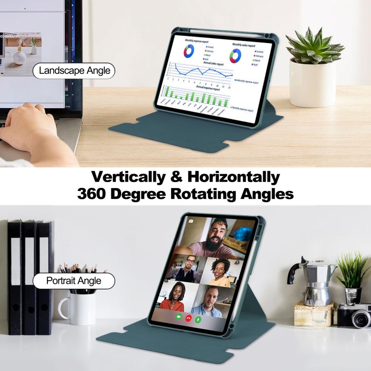 For iPad Pro 11 2024 Transparent Rotation Smart Leather Tablet Case(Dark Green) - iPad Pro 11 2024 Cases by PMC TechLife | Online Shopping South Africa | PMC TechLife | Buy Now Pay Later Mobicred