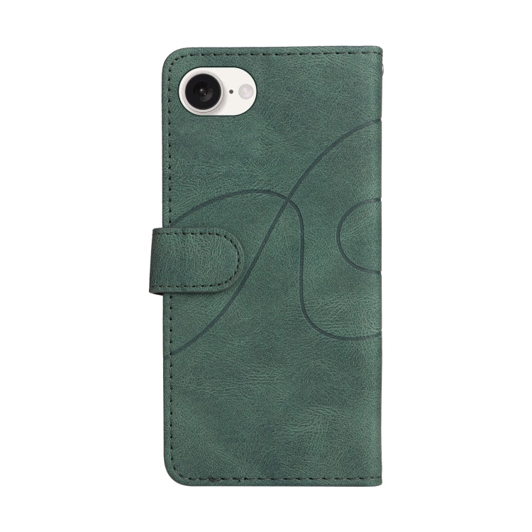 For iPhone 16e Dual-color Splicing Flip Leather Phone Case(Green) - iPhone 16e Cases by PMC TechLife | Online Shopping South Africa | PMC TechLife | Buy Now Pay Later Mobicred