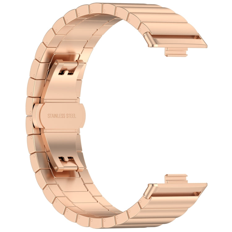 For Huawei Watch Fit3 One Bead Stainless Steel Watch Band(Rose Gold) - free shipping - PMC TechLife - Order now!