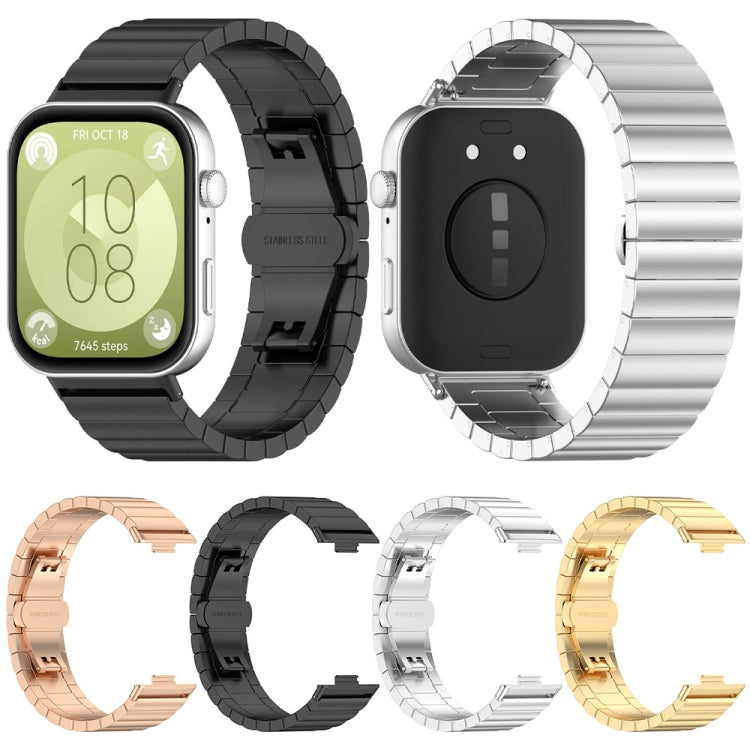 For Huawei Watch Fit3 One Bead Stainless Steel Watch Band(Rose Gold) - free shipping - PMC TechLife - Order now!