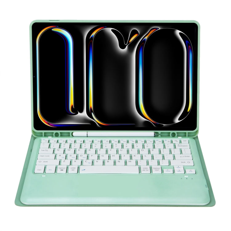 For iPad Pro 13 2024 A13B Detachable Ultra-Thin Bluetooth Keyboard Leather Tablet Case with Pen Slot(Light Green) - For iPad Pro by PMC TechLife | Online Shopping South Africa | PMC TechLife | Buy Now Pay Later Mobicred