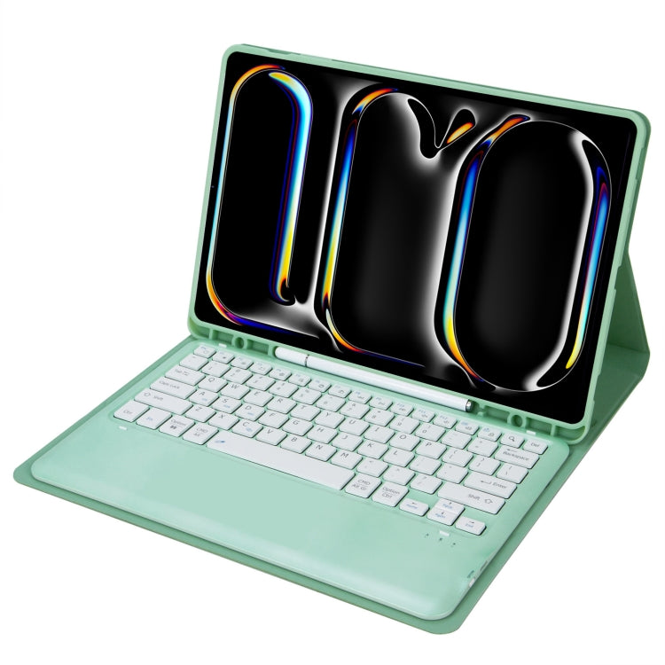 For iPad Pro 13 2024 A13B Detachable Ultra-Thin Bluetooth Keyboard Leather Tablet Case with Pen Slot(Light Green) - For iPad Pro by PMC TechLife | Online Shopping South Africa | PMC TechLife | Buy Now Pay Later Mobicred