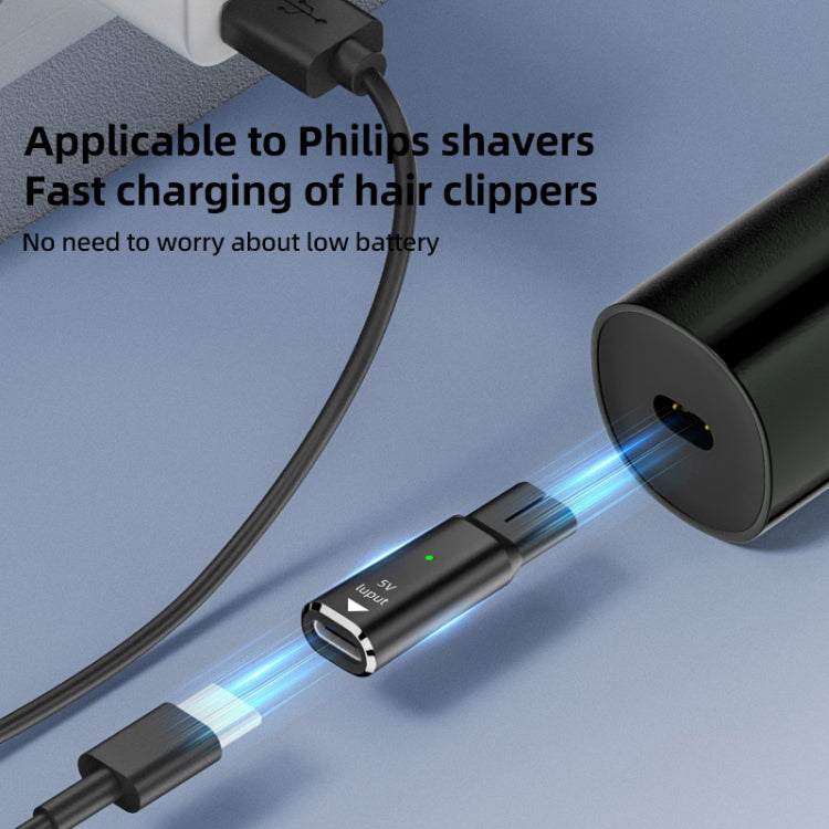 Shaver / Clipper Charging Adapter for Philips, Interface:Type-C to 8V Oval(Black) - Shavers Parts by PMC TechLife | Online Shopping South Africa | PMC TechLife | Buy Now Pay Later Mobicred