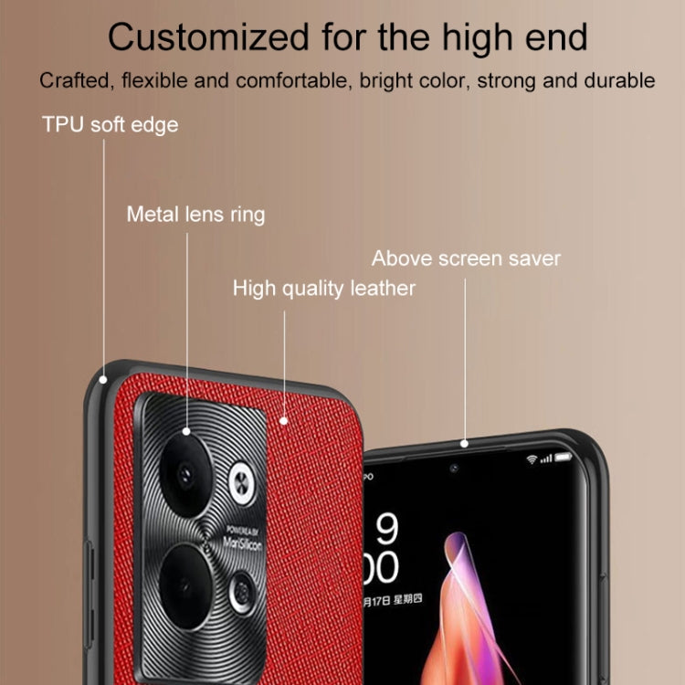 For OPPO Reno9 Pro Cross Texture PU Leather Phone Case(Dark Green) - OPPO Cases by PMC TechLife | Online Shopping South Africa | PMC TechLife | Buy Now Pay Later Mobicred