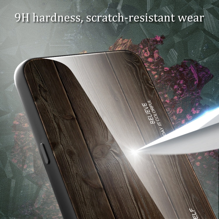 For Huawei Pura 70 Wood Grain Glass Phone Case(Light Brown) - Huawei Cases by PMC Jewellery | Online Shopping South Africa | PMC Jewellery | Buy Now Pay Later Mobicred