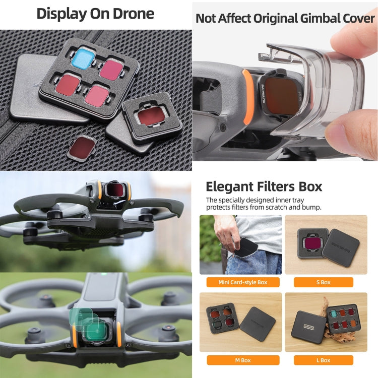 For DJI Avata 2 Sunnylife Camera Lens Filter, Filter:4 in 1 MCUV ND8/16/32 - Lens Filter by Sunnylife | Online Shopping South Africa | PMC TechLife | Buy Now Pay Later Mobicred