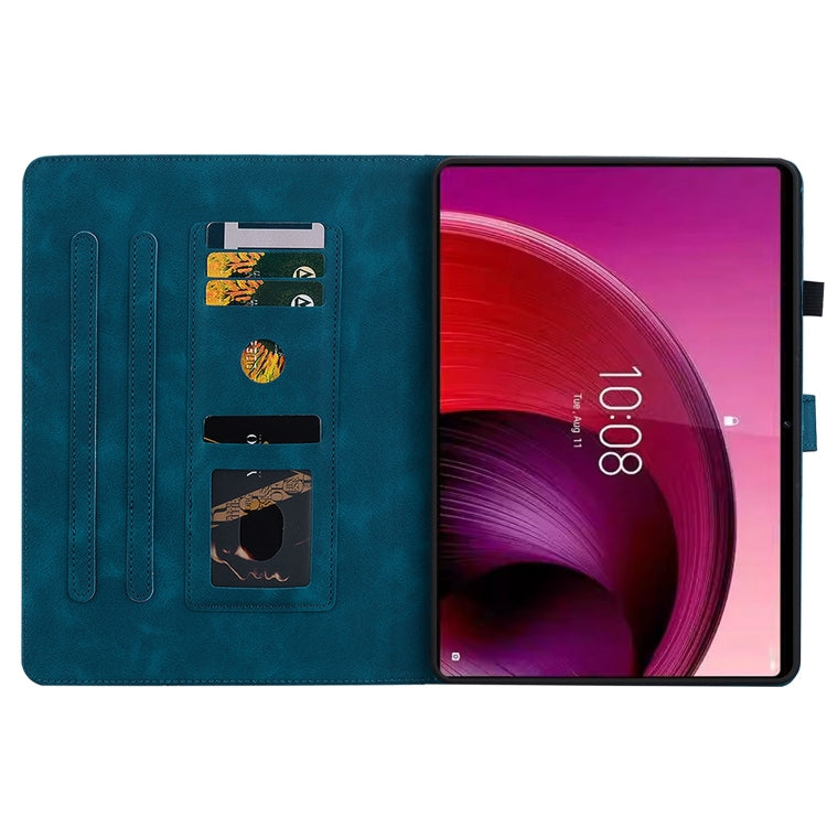 For Lenovo Tab M11/Xiaoxin Pad 11 2024 Lily Embossed Leather Tablet Case(Dark Blue) - Lenovo by PMC Jewellery | Online Shopping South Africa | PMC Jewellery | Buy Now Pay Later Mobicred