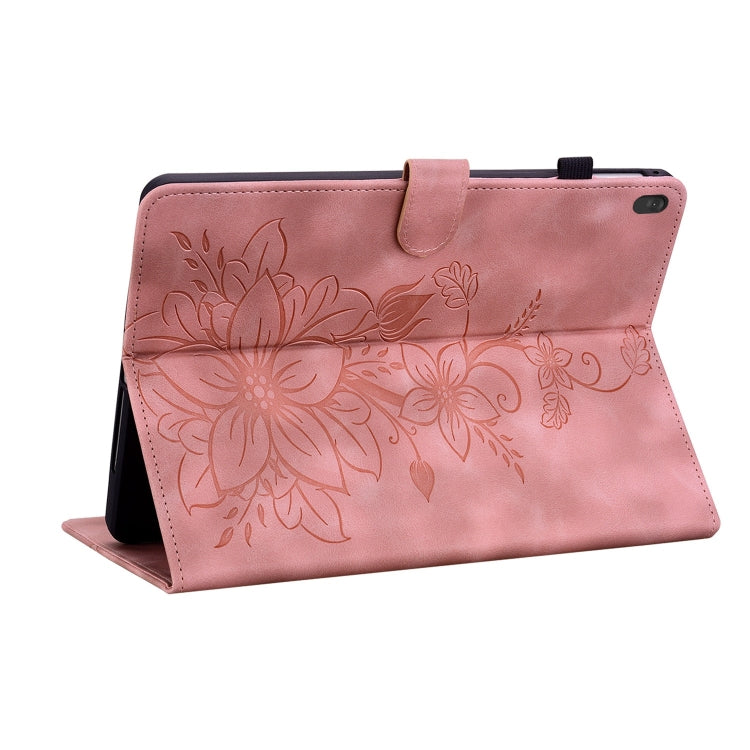 For Lenovo Tab M10 X605 /M10 HD X505 Lily Embossed Leather Tablet Case(Pink) - Lenovo by PMC TechLife | Online Shopping South Africa | PMC TechLife | Buy Now Pay Later Mobicred