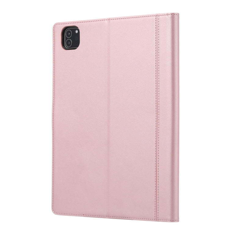 For iPad Pro 13 2024 Calf Texture Double Fold Clasp Horizontal Flip Leather Smart Tablet Case(Rose Gold) - iPad Pro 13 2024 Cases by PMC TechLife | Online Shopping South Africa | PMC TechLife | Buy Now Pay Later Mobicred