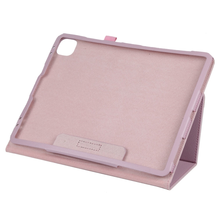 For iPad Pro 11 2024 Litchi Texture Solid Color Leather Tablet Case(Pink) - iPad Pro 11 2024 Cases by PMC TechLife | Online Shopping South Africa | PMC TechLife | Buy Now Pay Later Mobicred
