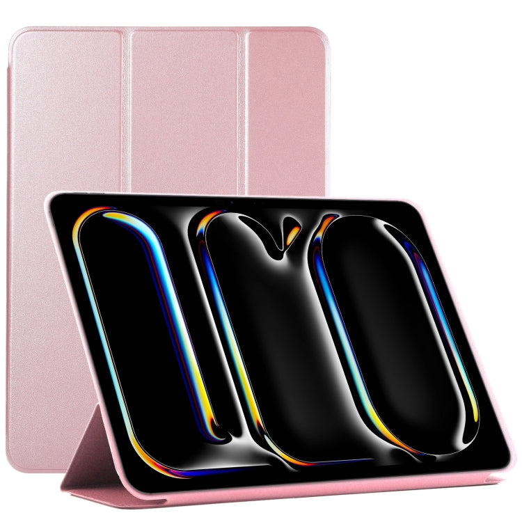 For iPad Pro 11 2024 Double-sided Clip Non-buckle Magnetic PU Smart Tablet Case(Rose Gold) - iPad Pro 11 2024 Cases by PMC TechLife | Online Shopping South Africa | PMC TechLife | Buy Now Pay Later Mobicred