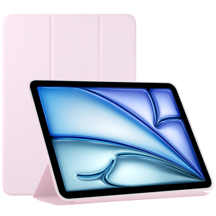 For iPad Air 11 2025 / 2024 Double-sided Clip Non-buckle Magnetic PU Smart Tablet Case(Pink) - iPad Air 11 2025 / 2024 Cases by PMC TechLife | Online Shopping South Africa | PMC TechLife | Buy Now Pay Later Mobicred